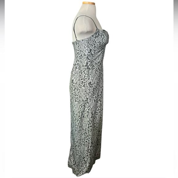 House Off CB KATJA Silver Metallic Lace Corset Dress Size Large Plus Cup - Picture 7 of 15